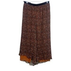 Eloquii Boho Culottes Animal Print Wide Leg Lined Elastic Pants 26 Brown #2832
